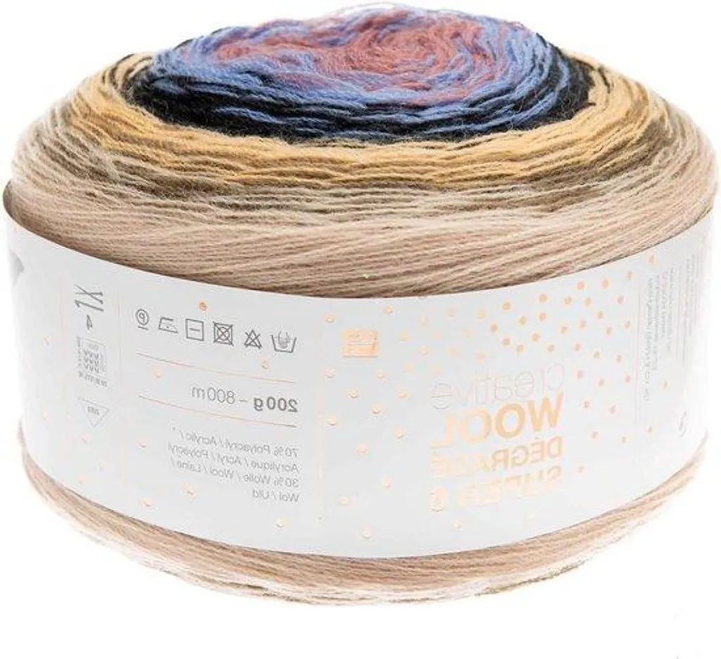 Laine à dégradé de couleur bleu poudré pour crochet, lot de 14 pelotes