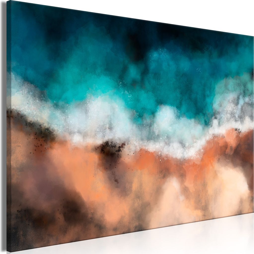Italienischer Leinwand Leinwandbild - Waves in the Sand (1 Part) Wide 120x80 cm Abstrakt c-C-0452-b-a