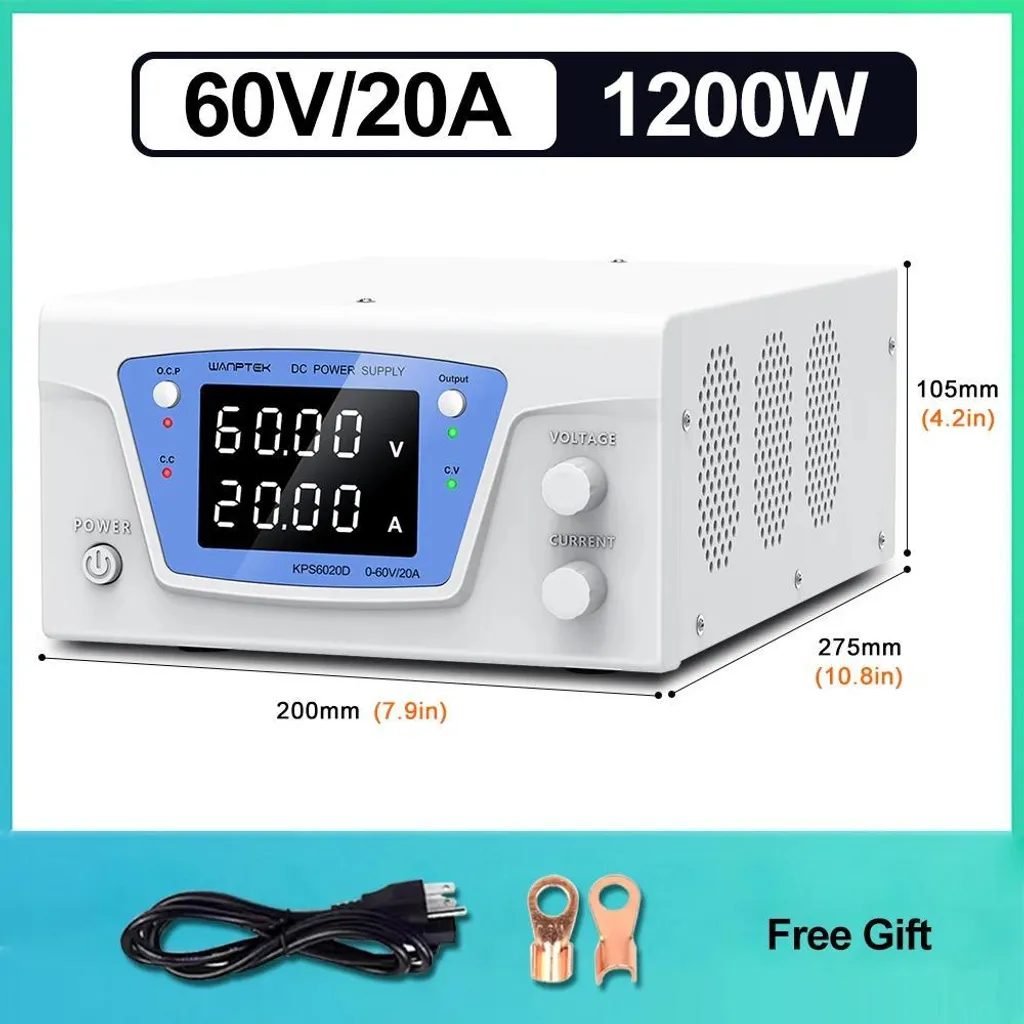 Alimentation DC haute puissance 60V 20A avec affichage LED numérique