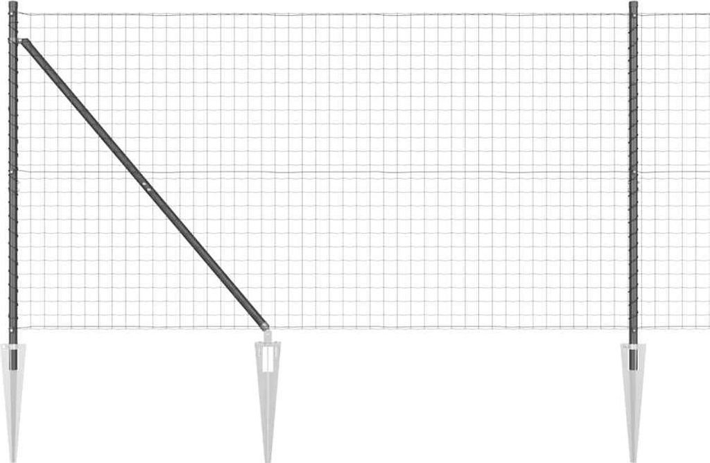 vidaXL Zaun mit Pfosten Grau 1,2 x 25 m Stahl und PVC