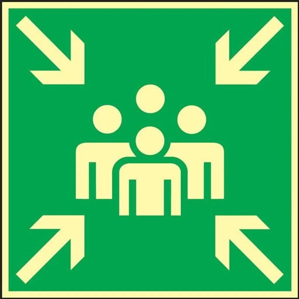 Pictogramme évacuation Point de collecte Ku BGV A8 pour site industriel