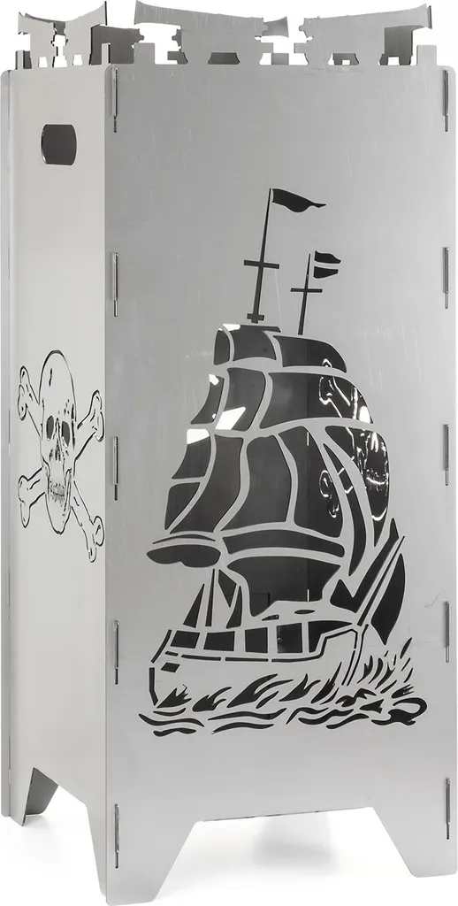 Brasero Extérieur en Acier Design Maritime avec Motifs Découpés Moritz - 2