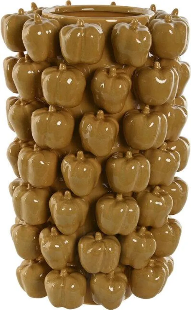 Vase ESPRIT Jaune Moutarde en Céramique Faïence Tropicale 25x25x38 cm