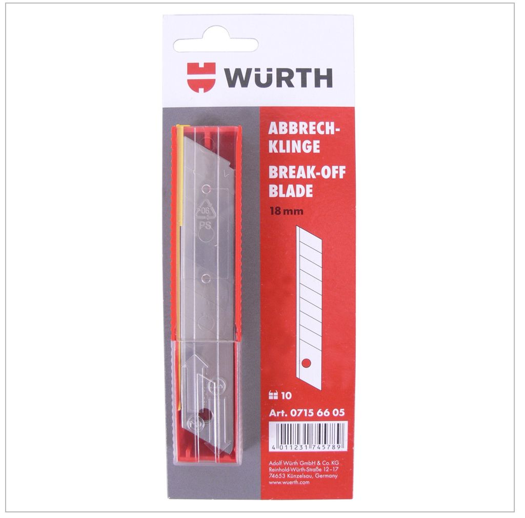 Würth Abbrechklingen für Cuttermesser 18 mm 10 Stück ( 0715 66 05 )