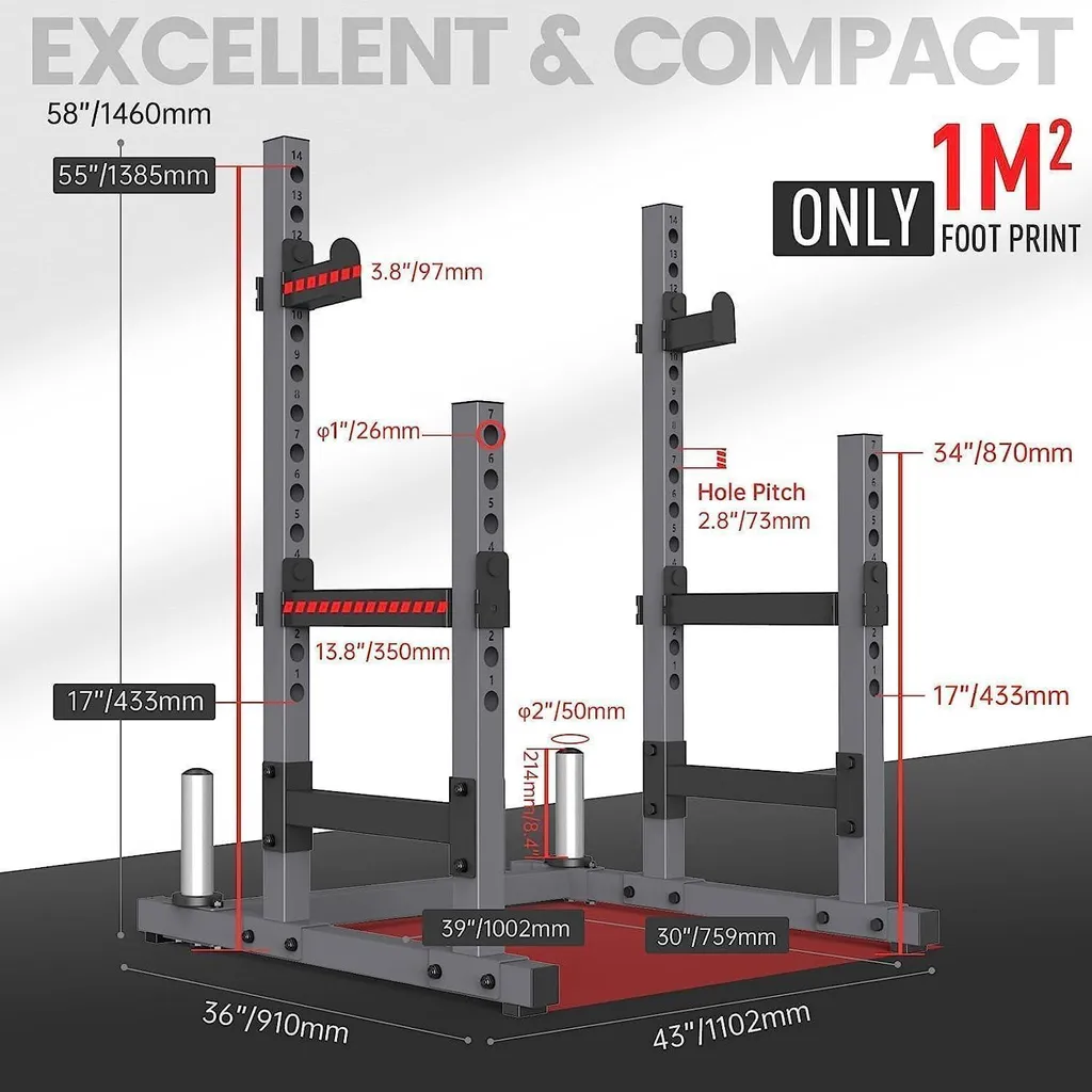Équipement Musculation Maison pour Squat et Force - Rack SR30 Stable - 6