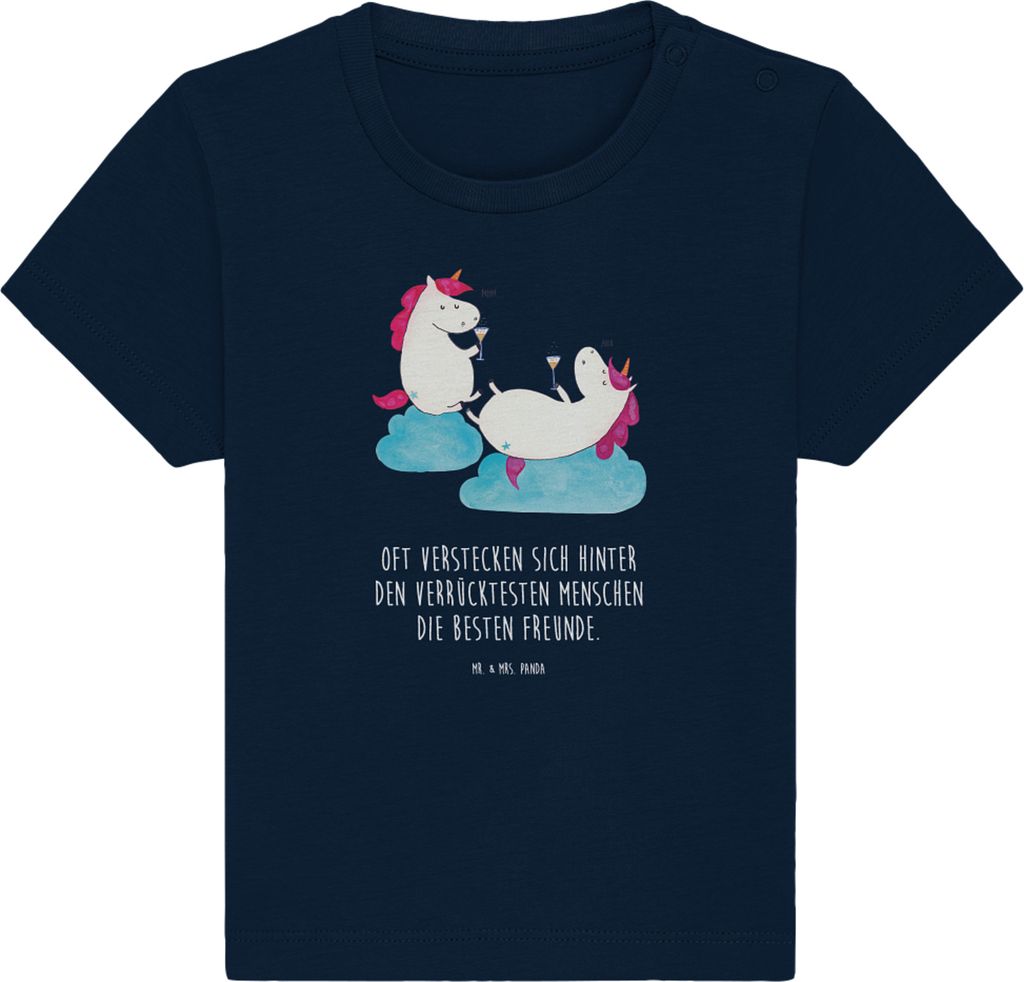 Mr. & Mrs. Panda T-Shirt Einhorn Sekt 24. - 36. Monat - French Navy - Geschenk, Spaß, Kinder Top, Unicorn, Babyshirt, Baby Shirt, BFF, Korken, Org...