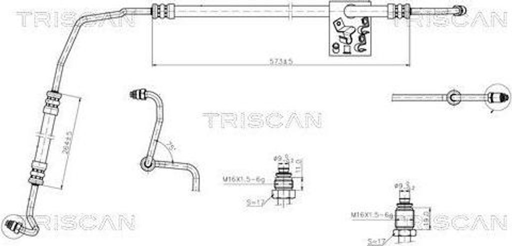TRISCAN 8516 25005 Servoleitung für RENAULT MASTER II Kasten (FD) von Hydraulikpumpe nach Lenkgetriebe