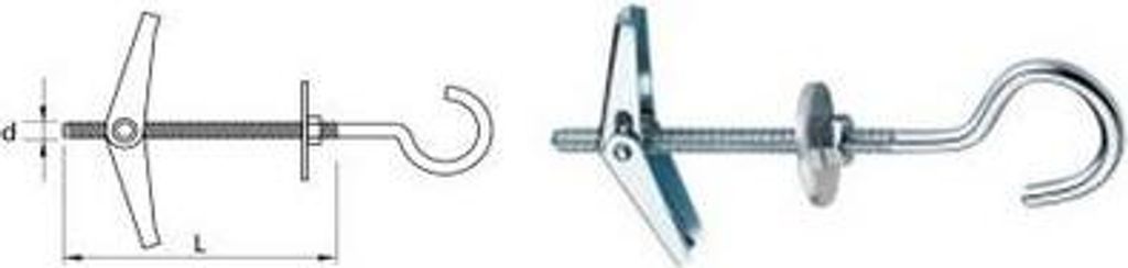 Stahlanker-Deckenhaken Für Regenschirme 4*75Mm - 20 Stk - Kol Sp 4*75H