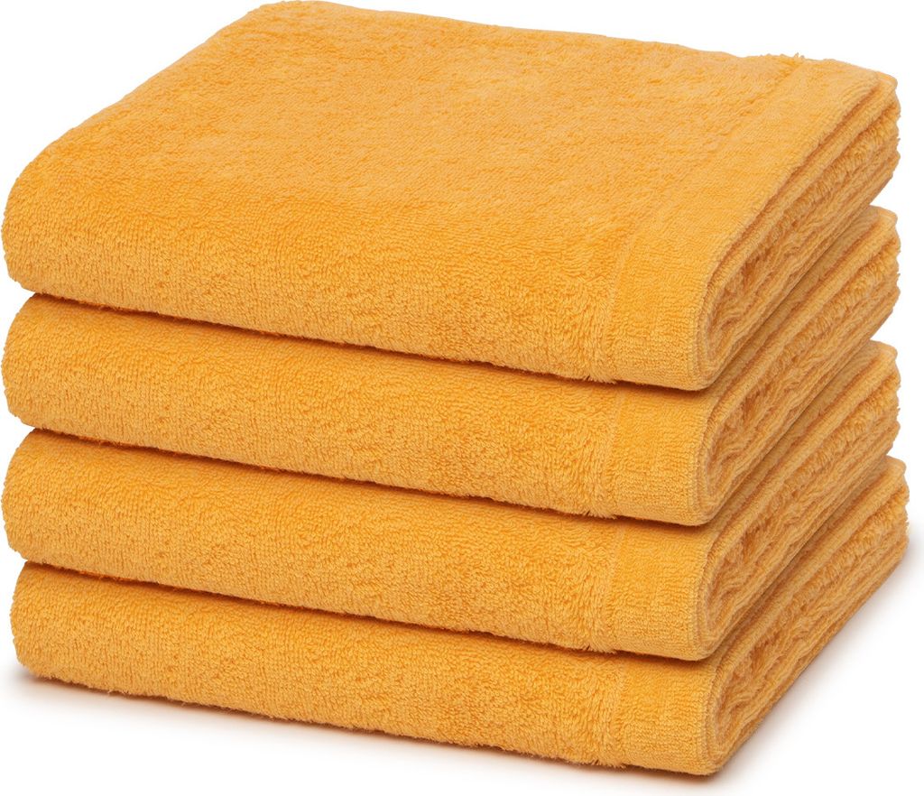 Cawö Lifestyle 4 X Handtuch im Set Weich und extra flauschig, Voluminös, hautsympathisch und saugstark, Puristisch edles Design 50 X 100cm