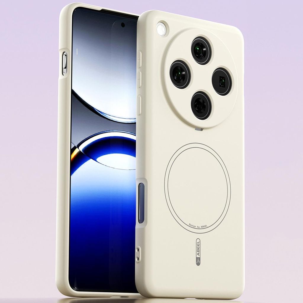 Magnetische Handyhülle für Oppo Find X8 Pro, MagSafe kompatible, Flüssig Silikon Stoßfest Kratzfest Hülle Beige