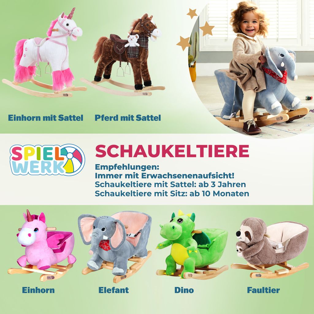 Spielwerk® Schaukeltier Dino inkl. Sound Effekt Produktbild 9