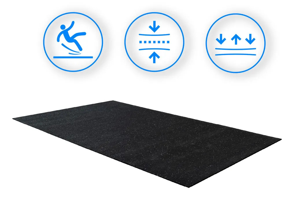 Tapis Caoutchouc Antidérapant 12kg Insonorisant THUNDER 195x91cm Noir - 5