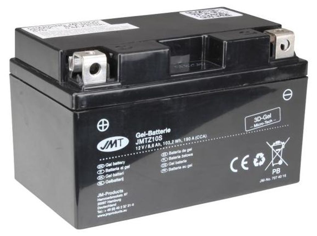 Batteria JMT Gel JMTZ10S RSV1000,CBR600,CBR900,MV Immagine del prodotto 