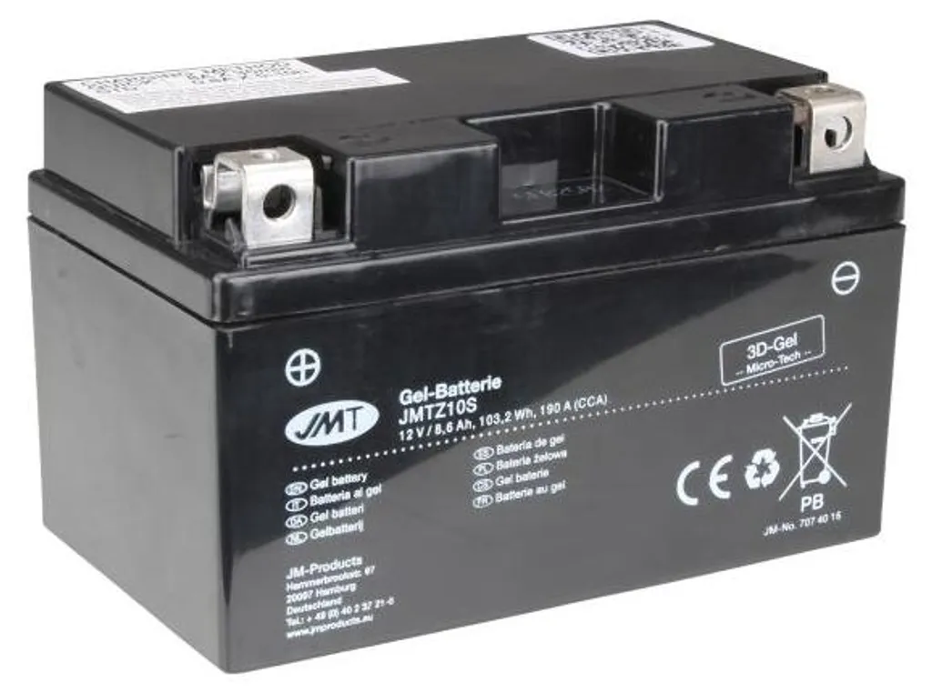 Batterie de démarrage Gel JMTZ10S pour Moto Sportive et Roadster