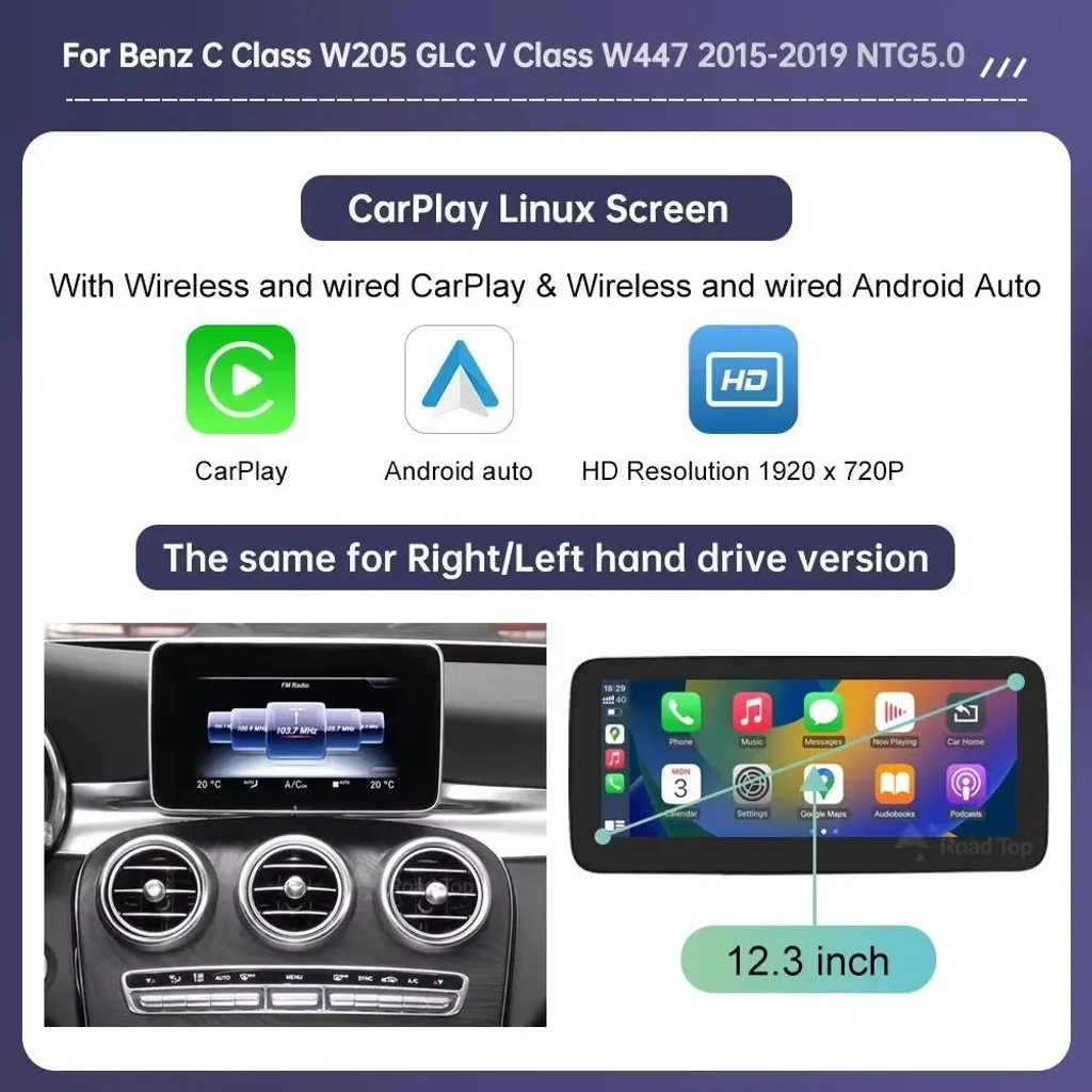 Écran 12,3'' Tactile avec Carplay Intégré et Android Auto Système NTG5.0 - 2