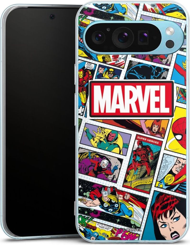 DeinDesign Handyhülle für Google Pixel 9 Pro XL Silikon Hülle Case Smartphone Schutzhülle Comic Muster Marvel