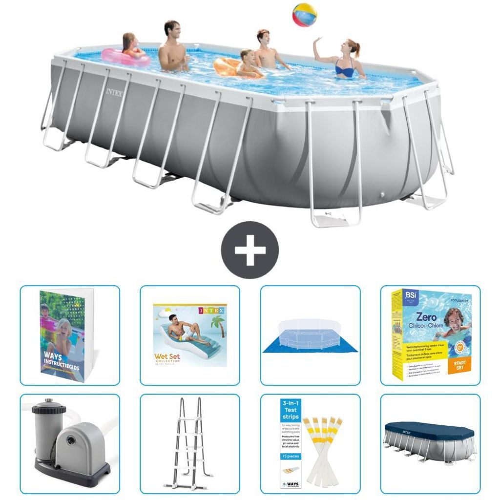 Prism Frame Pool Oval - 610x305x122 cm - 9-teilig S639