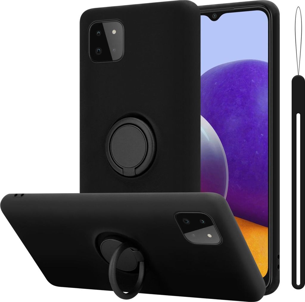 Cadorabo Hülle für Samsung Galaxy A22 5G Schutz Hülle in Schwarz Handyhülle TPU Etui Case Cover