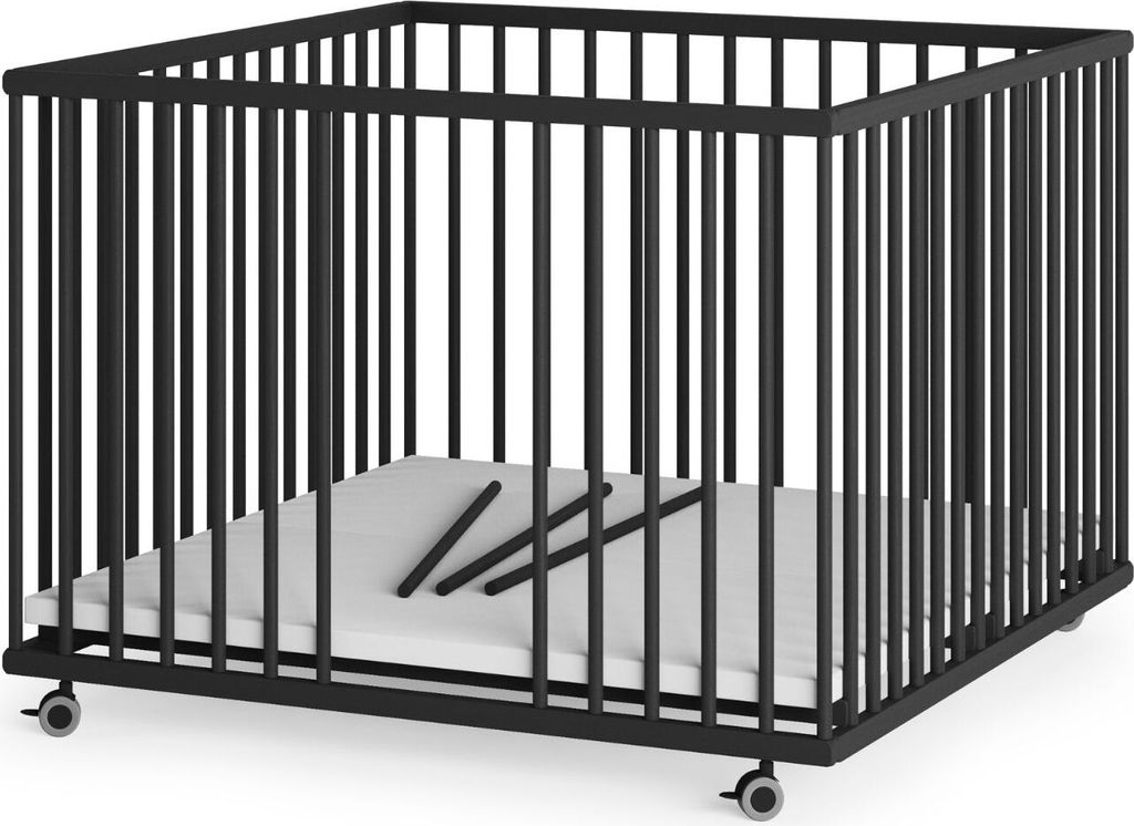 Laufgitter 100x100 cm mit Schlupfsprossen - Black Edition - Premium Kollektion