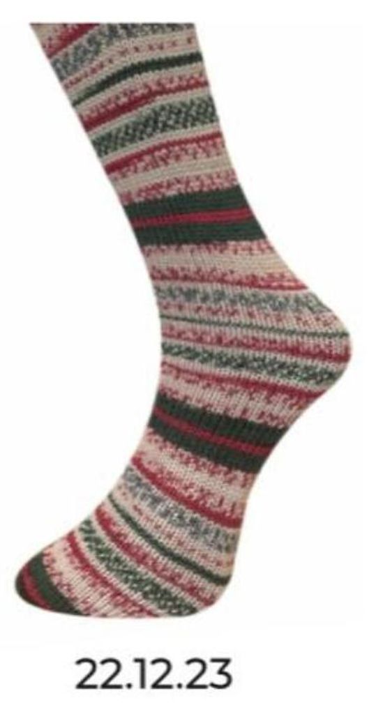 A single sock with a patterned design.