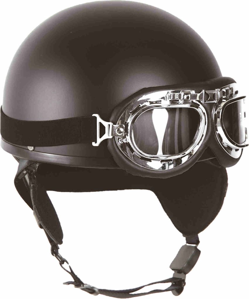Mil-Tec Helm, Halbschale mit Brille, schwarz Produktbild 