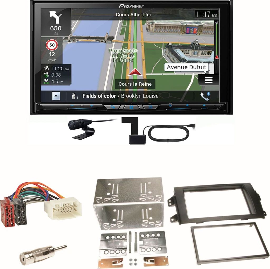 Pioneer AVIC-Z830DAB Navigation Bluetooth Einbauset für Suzuki SX 4 Fiat Sedici