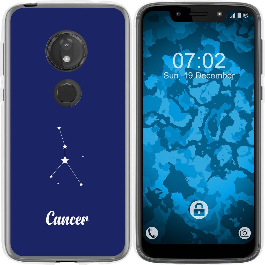 PhoneNatic Case kompatibel mit Motorola Moto G7 Play Silikon-Hülle SternzeichenCancer M3