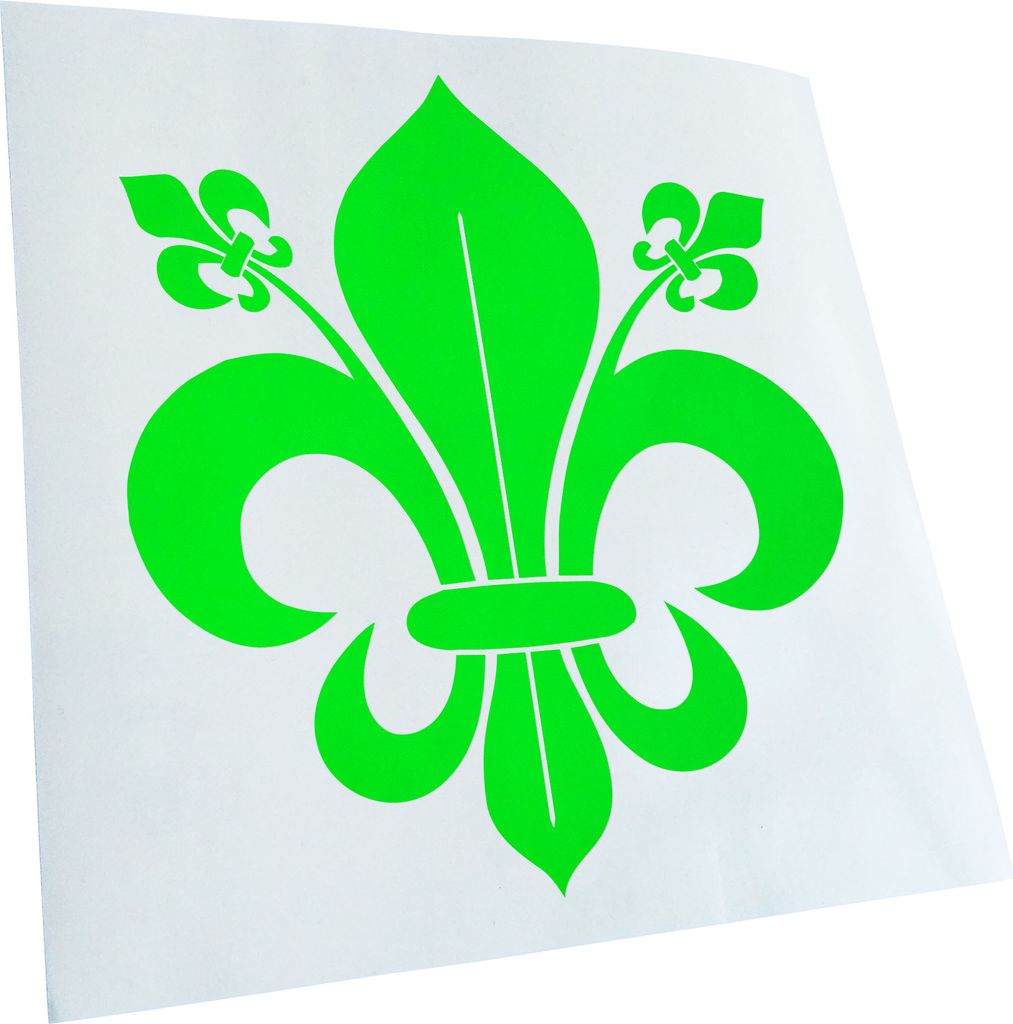 Kiwistar - Autoaufkleber - neongrün - 40 x 36 cm - französische Lilie - Heckscheibenaufkleber - Aufkleber für Auto Kfz Fahrrad, LKW, Truck Mofa