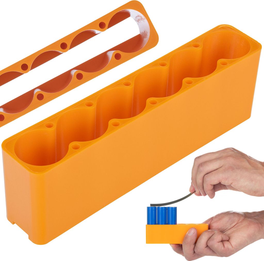 Rosfix – Akku-Schweißform für 6 Zellen | Stabiler Boden | 10 mm Spalt | Maße: 11 x 2 x 3,5 cm | Batteriezellen-Schweißzubehör