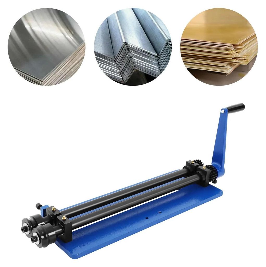 Blech-Sickenmaschine - Manuelle Bördel- und Sickenmaschine - 460 mm Ausladung - Bis 1,2 mm Blech - 6 Walzensätze 4/6/7,5 & 1,5/3/6 mm - Tischmont...