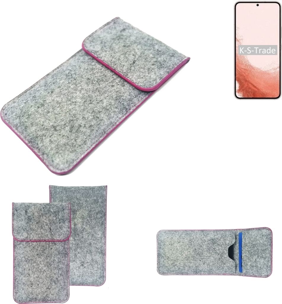 K-S-Trade Handy Schutz Hülle kompatibel mit Samsung Galaxy S22 Exynos Schutzhülle Handyhülle Filztasche Pouch Tasche Case Sleeve Filzhülle