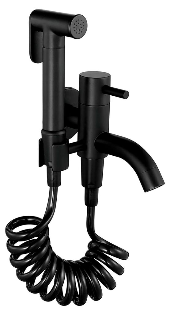 Hand-Bidet-Sprühgerät for die Toilette, schwarz, tragbares Stoffwindel-Sprühset, Messing, Einzel-Kaltwasser-Badezimmer-Bidet-Sprühgerät mit Du...