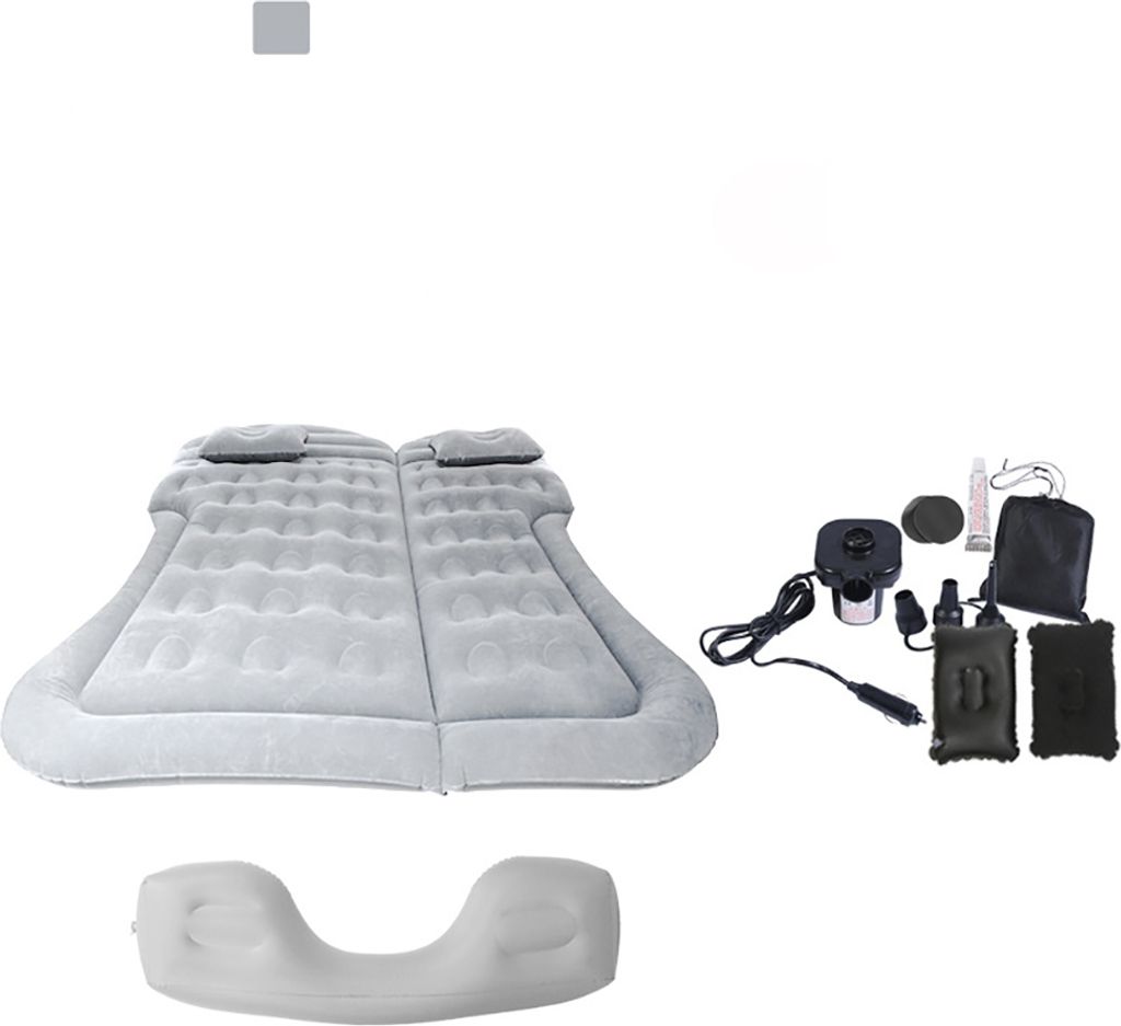 Auto aufblasbare Matratze Portable Bed Air Camping Mat Grau + Fuß Pier