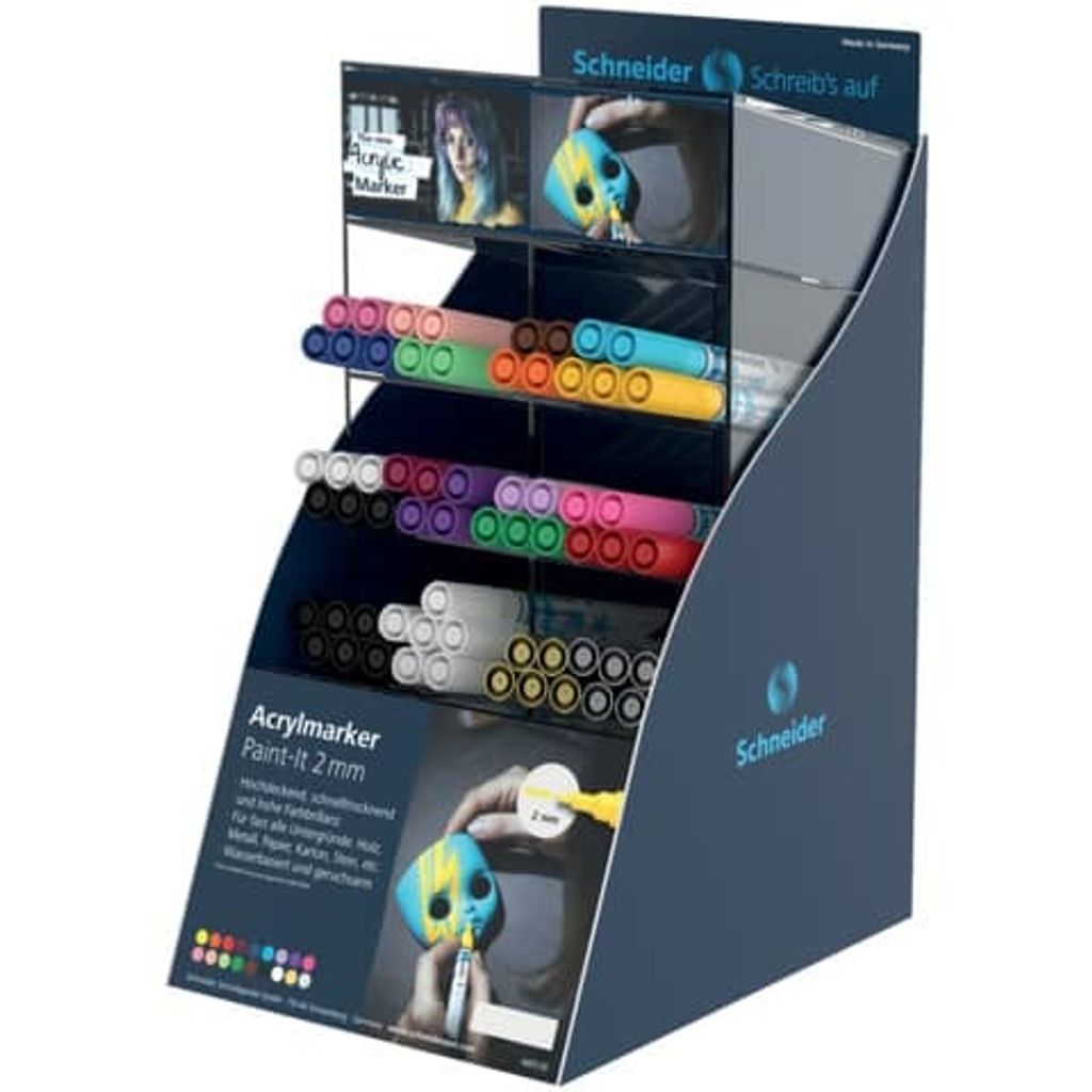 Schneider Acrylmarker Paint-It, 2 mm 61er Display, farbig sortiert