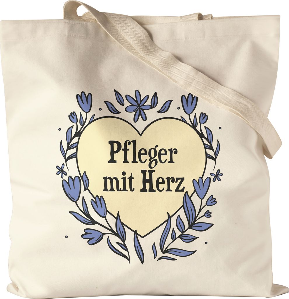 Pfleger mit Herz Jutebeutel Stoffbeutel Canvas Geschenkidee Zum Danke Sagen Bester Pfleger