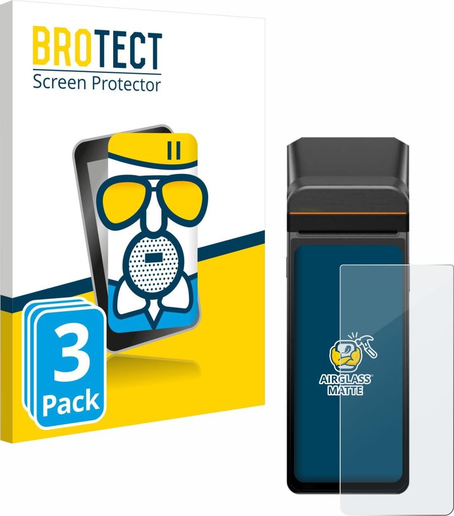 3x BROTECT Entspiegelungs Schutzglas für Sunmi V3H Schutzfolie Panzer Folie Glas Display Schutz matt