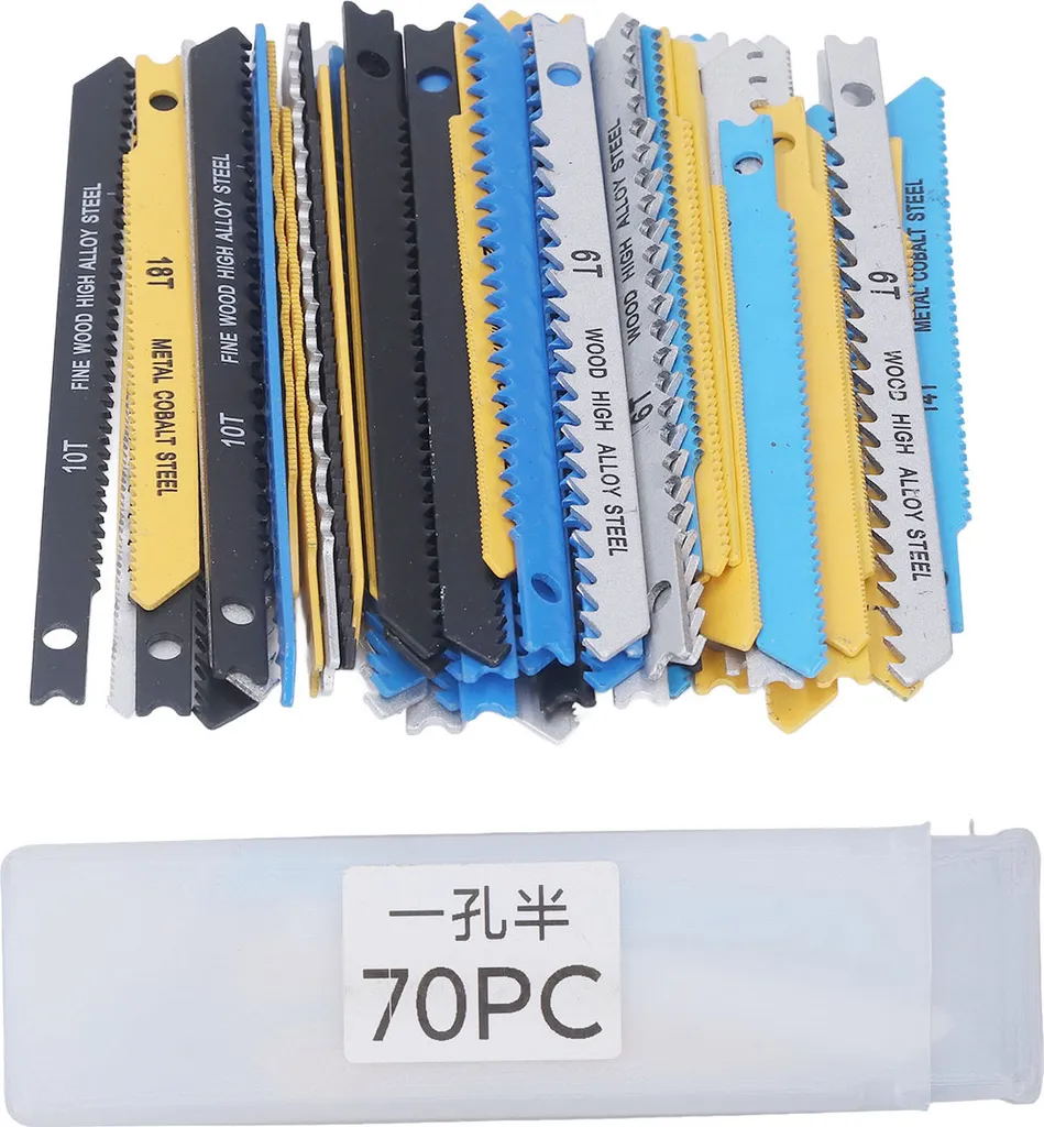 Assortiment 70 Lames de Scies Sauteuses Acier HCS pour Multi-Matériaux