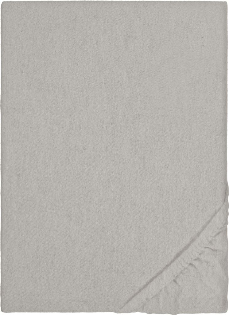 biberna Melange -Flanell Spannbettlaken Größe 140/160x200 cm, sturmgrau