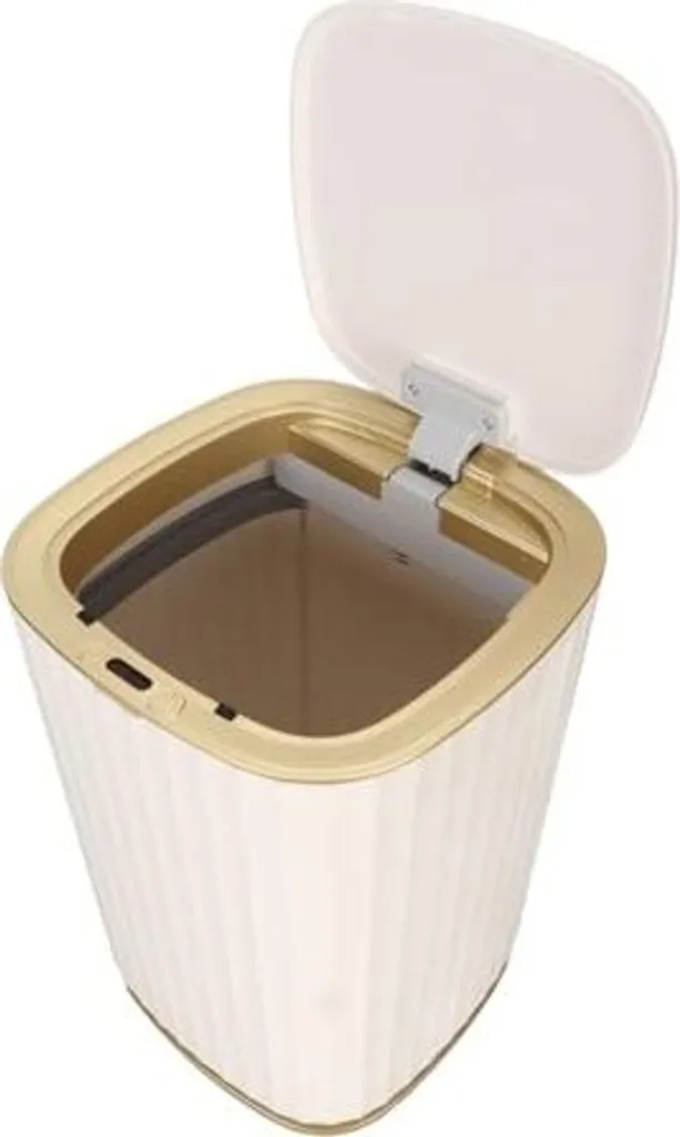 Cestino Touchless Pwshymi 15L: Pattumiera Automatica Bianca per Camera