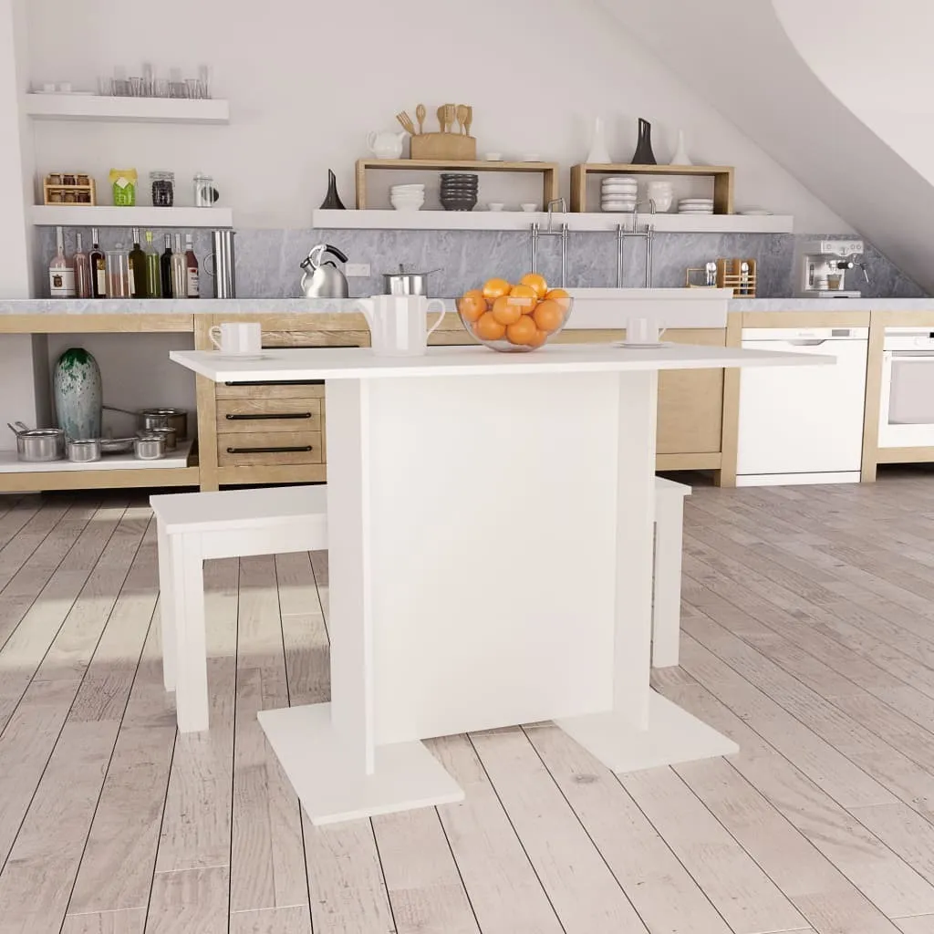 Tavolo Cucina Bianco 110x60x75 cm Legno - Robusto e Facile da Pulire