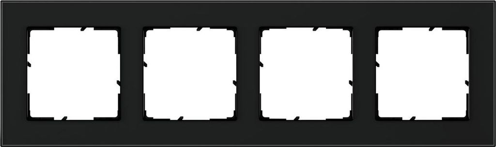 Legrand SEANO Natura 4-fach Rahmen aus Echtmaterial, nachhaltige Produktion und Verpackung, Designausführung: Black Smoked Glas, 766114