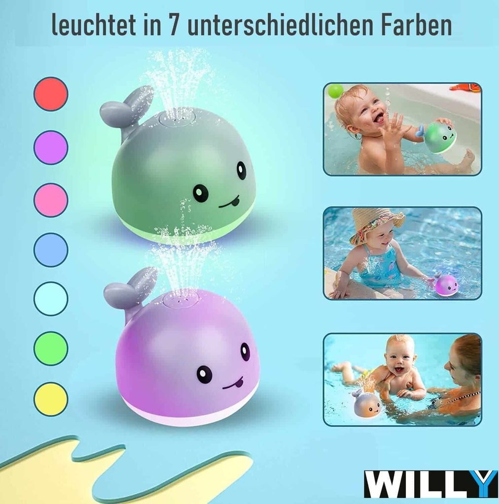 WILLY wieloryb zabawka do kąpieli zabawka wodna dla dzieci Zdjęcie produktu 5