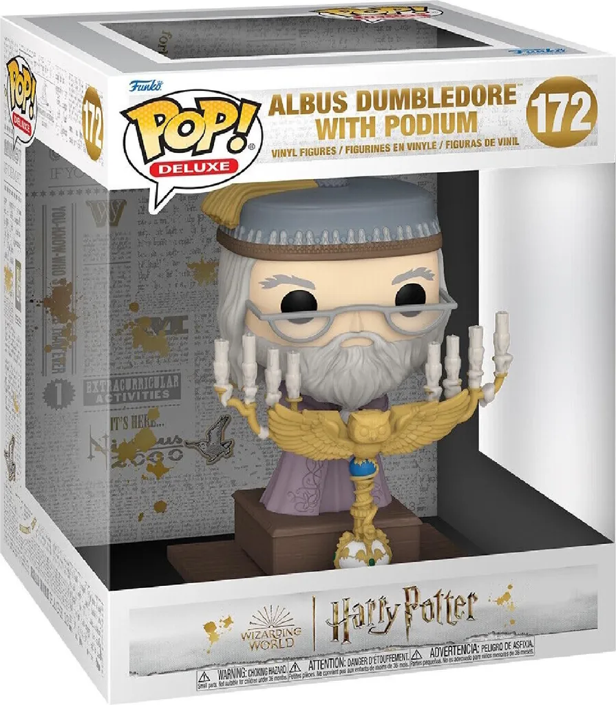 Funko Pop Deluxe Dumbledore au Podium Poudlard Figurine Vinyle de 12 cm