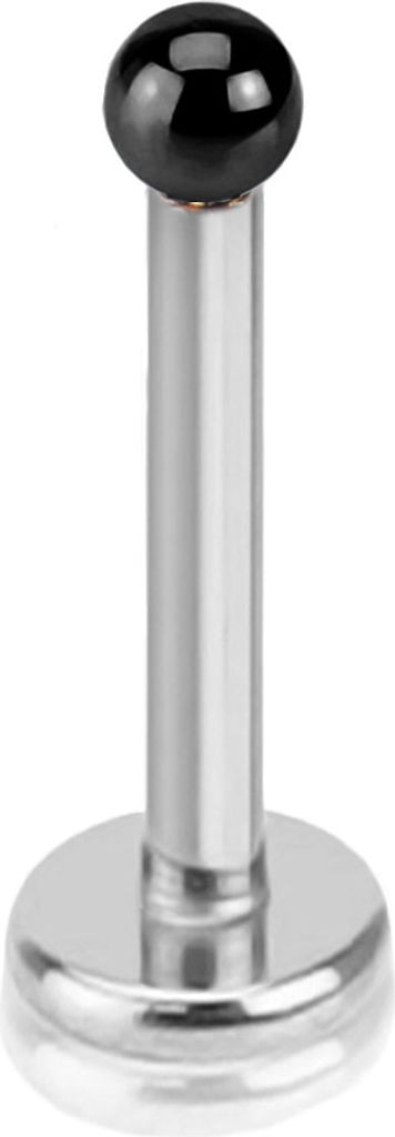 viva-adorno 1,2 x 8mm Lippen Piercing Micro Stecker Tragus Labretstecker Edelstahl Innengewinde Titan Kugel in verschiedenen Farben Z398,schwarz 8mm