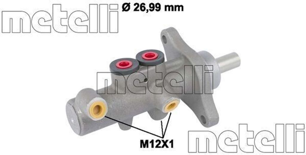METELLI 05-0832 Bremszylinder Hauptbremszylinder für VW Transporter V Bus (7HB, 7HJ, 7EB, 7EJ, 7EF, 7EG, 7HF, 7EC) Multivan V Touareg (7LA, 7L6, 7L7)