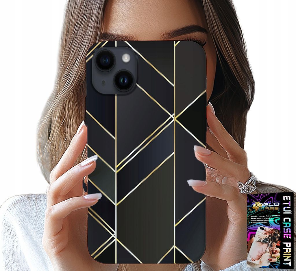 Etui Für Iphone 13 - Goldrahmen, Elegantes Design + Glas