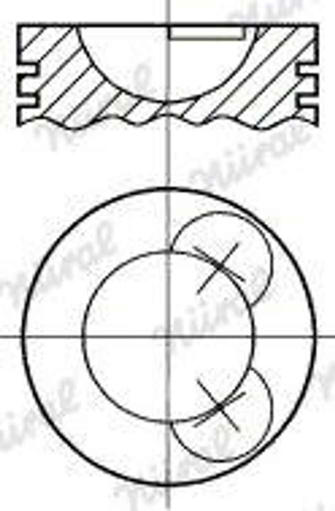 NÜRAL Kolben 87-525007-00, Zylinderbohrung 87,83mm, Kompressionshöhe 63,6mm, Bolzen Ø 30mm, Übermaß 0,02 Zoll