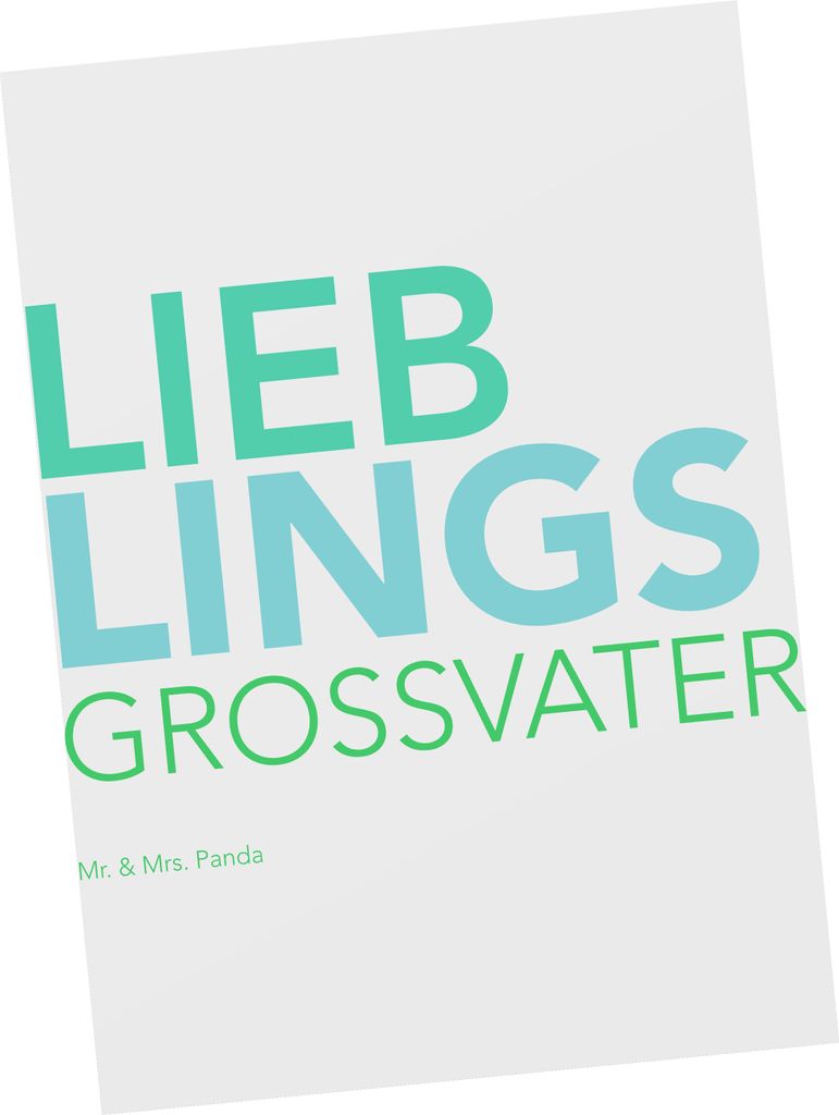 Mr. & Mrs. Panda Grußkarte Grossvater - Weiß - Geschenk, Postkarten, Geschenkidee, Postkarte, Ansichtskarte, Kunstkarten, bildkarte, Spruch