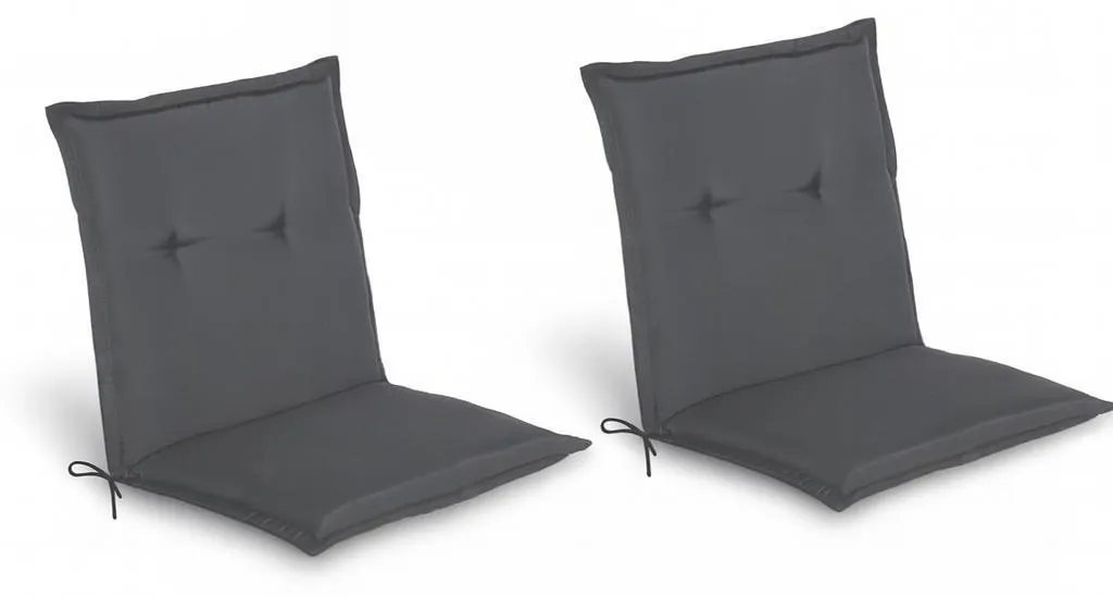 Beautissu Loft NL Lot de 2 Coussins Fauteuil Dossier Bas 100x50x6 cm Gris