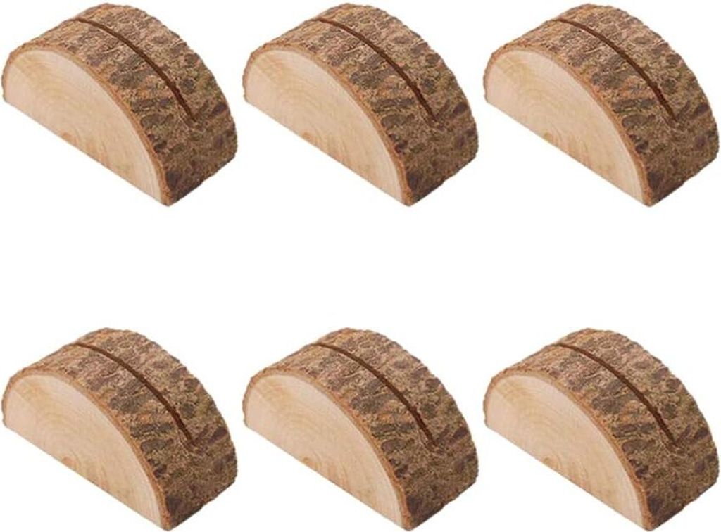 10 Stück rustikale Tischkartenhalter aus Holz, Tischnummernhalter, Holzständer, Memohalter, Holzfotohalter für Hochzeitsfeiern, Tischnamen